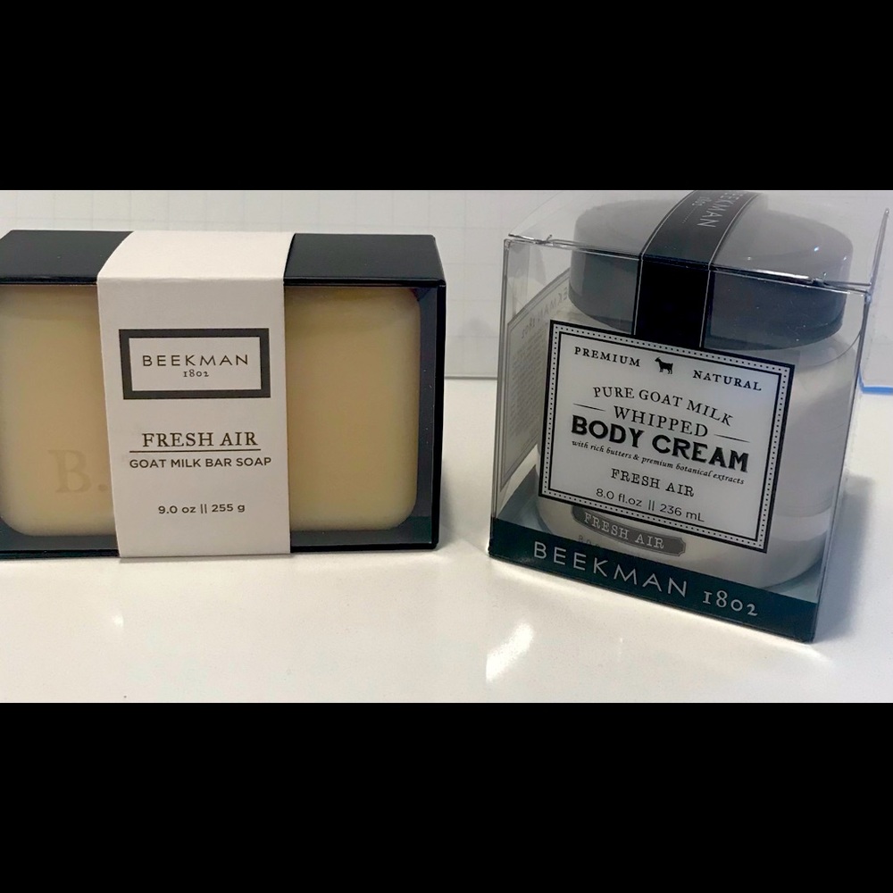 Beekman 1802 goat milk soap bar & body cream